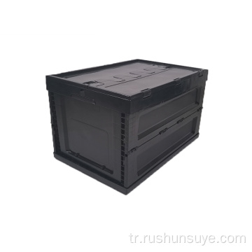 65L siyah plastik katlanır kutu